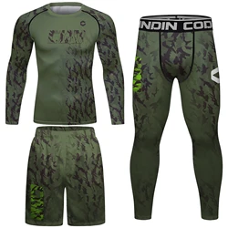 Trajes deportivos Rashguard para hombre, Conjunto de camiseta y pantalones, Kimono Jiu Jitsu Mma, pantalones cortos Muay thai, Bjj, camisetas de boxeo para gimnasio