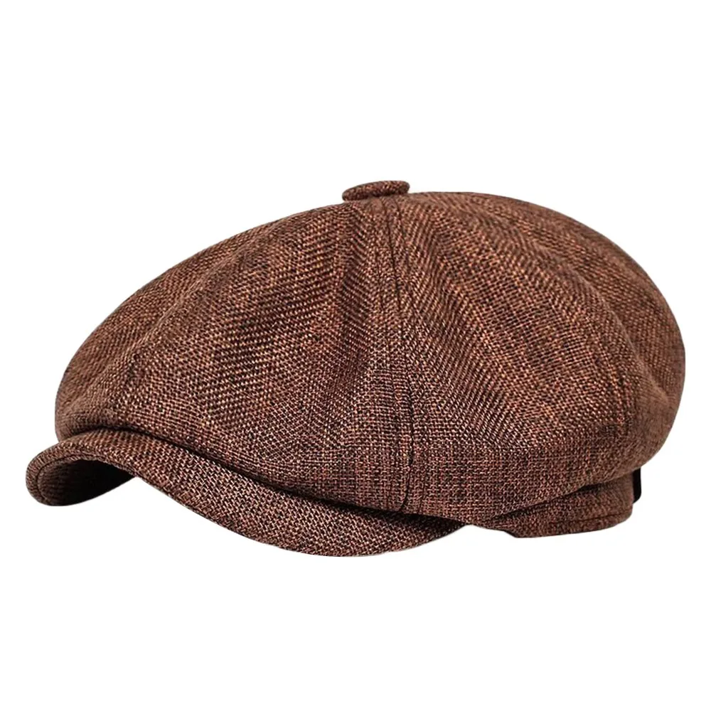 

Осенне-зимняя повседневная мужская шляпа газетчика в стиле ретро, теплая восьмиугольная кепка, классические уличные кепки унисекс