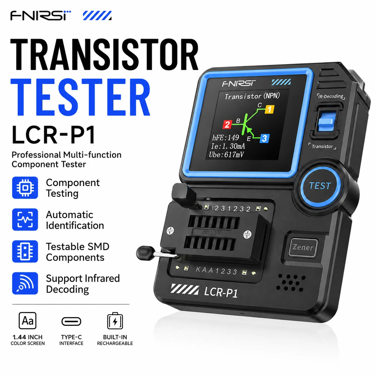 FNIRSI Transistor Tester 1.44
