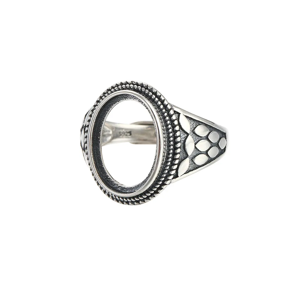 

Ring Blank (10x14mm/12x16mm Oval Blank) Adjustable Thai Sterling Silver Oval Cabochon Ring Base