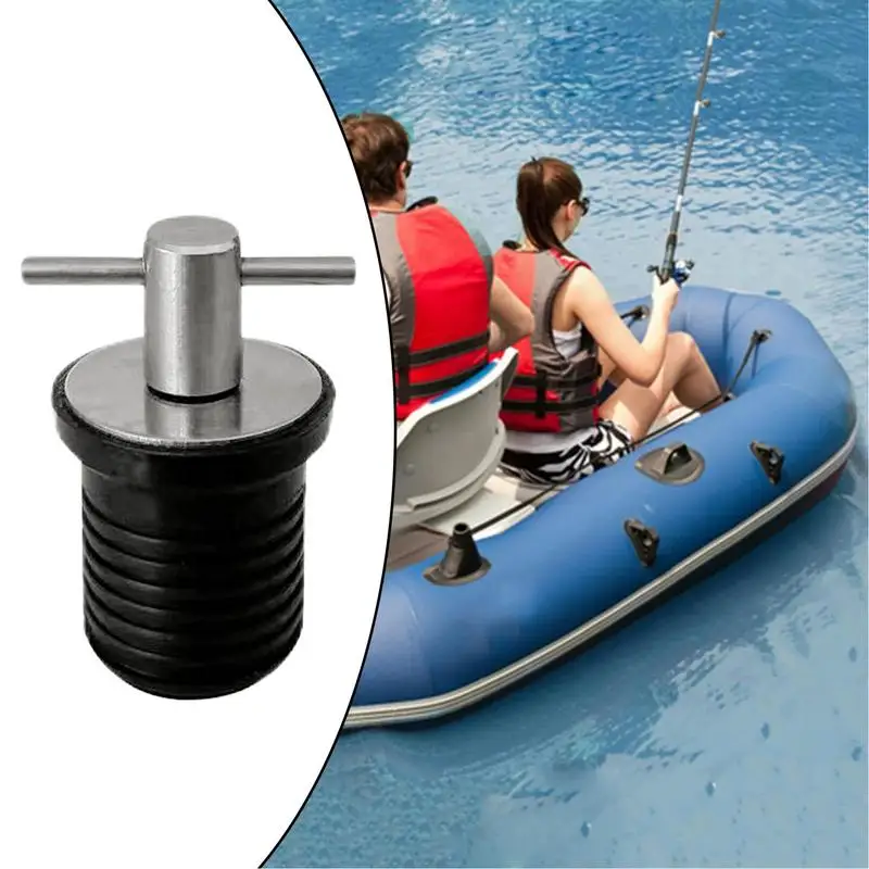 Tappo di scarico per barca Tappo di scarico per barca con manico in acciaio inossidabile Strumento di prevenzione dell'affondamento in gomma Accessori marini per serbatoio marino