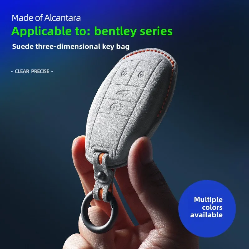 For Bentley BentaygaBentley Flying Spur Alcantara Fur Three-dimensional Key Bag Car Smart Remote Control Decoration Key Cover