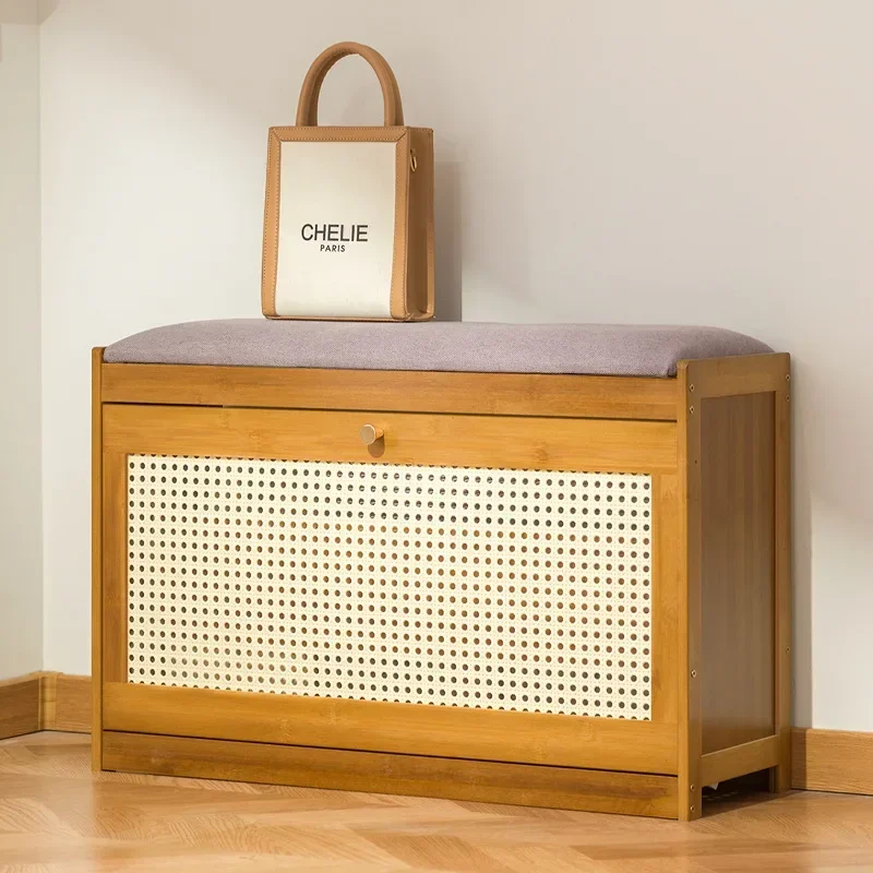 Modern The household shoe cabinet at the door of the shoe change stool can be integrated into the stool, and the long stool
