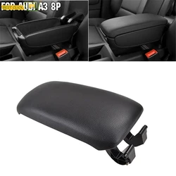 PU Leather Car Armrest Latch Cover For Audi A3 8P 2003-2012 Center Console Arm Rest Storage Box Lid Cover Auto Accessories