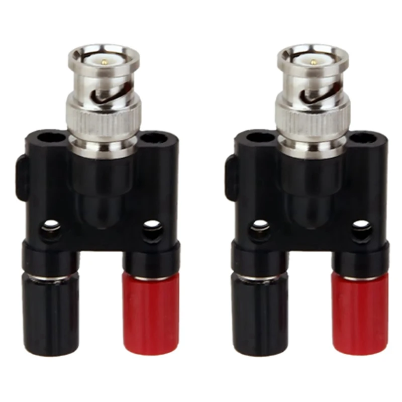 

2X BNC Plug 4Mm Banana Plug Splitter Connector BNC Male Plug To 2 X 4Mm Banana Female Jack Socket Adapter