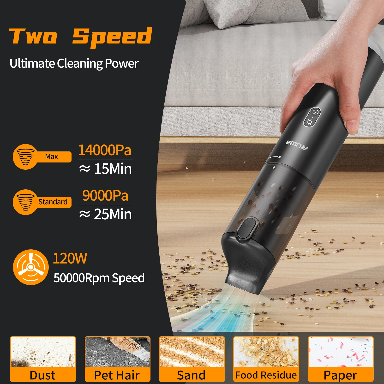 Aspiradores de pó poderosos Chuboor para carros e casas com filtro HEPA limpam efetivamente poeira, detritos e cabelos, presentes de Natal