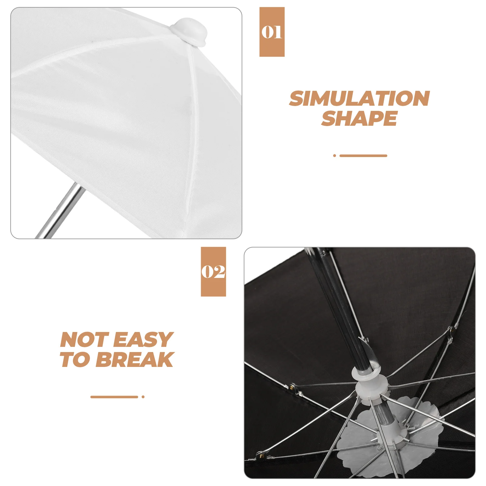 

2pcs Mini Umbrella Decoration For House Miniature Tiny House Accessories Pretend Play Micro Scene Ornament Material