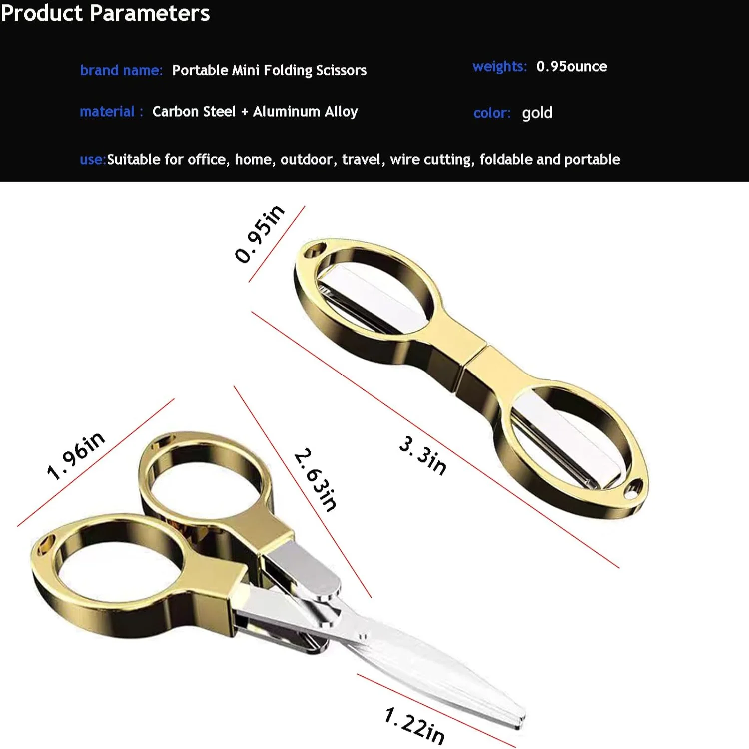 Folding Scissors, Safe Portable Travel Mini Scissors, Stainless Steel Retractable Small Scissors for  Office, Safe Portable Trav