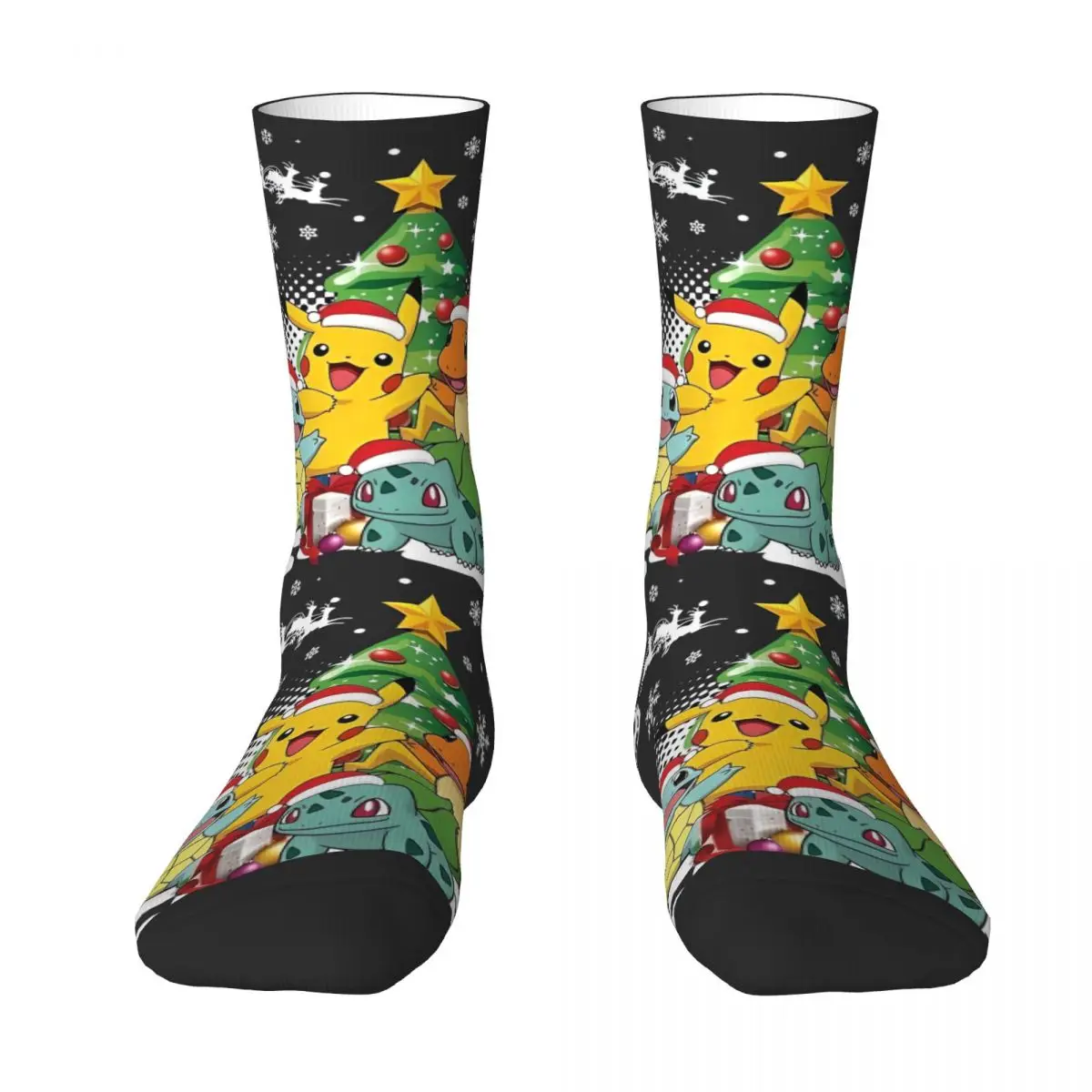 Pokemons Chrismas Socks Elegant Stockings Men's Quality Running Sports Socks Autumn Graphic Non Slip Socks