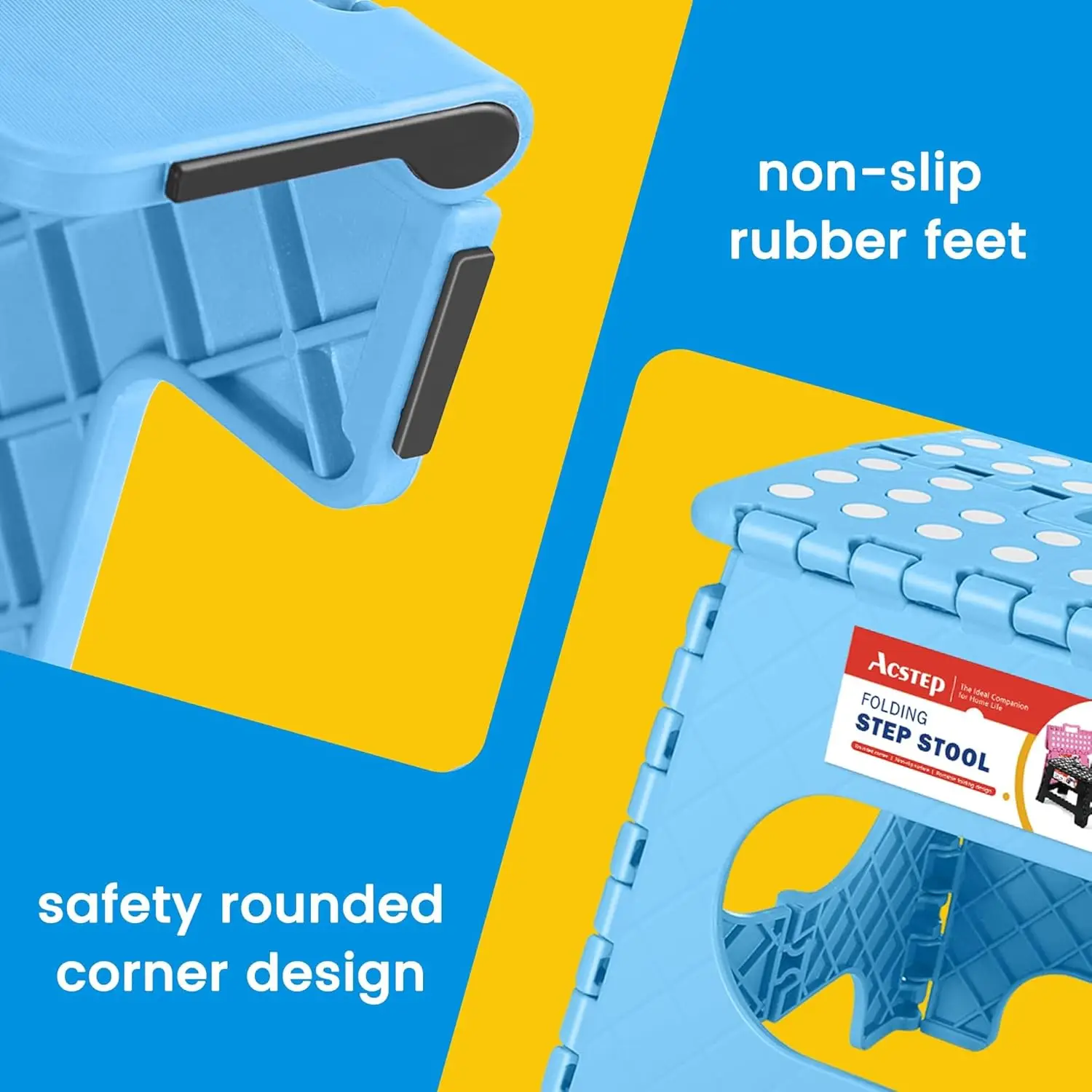 مقعد قابل للطي للبالغين والأطفال، مقعد بلاستيكي قابل للطي غير قابل للانزلاق، مقعد قابل للطي مع حامل مقبض