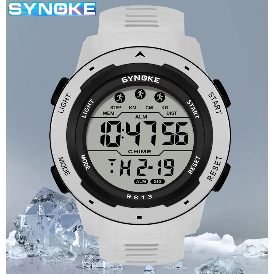 SYNOKE Sports Couple watches Timing Function Alarm Clock Men Digital Watch Waterproof Digital Watch Military Clock Large Screen