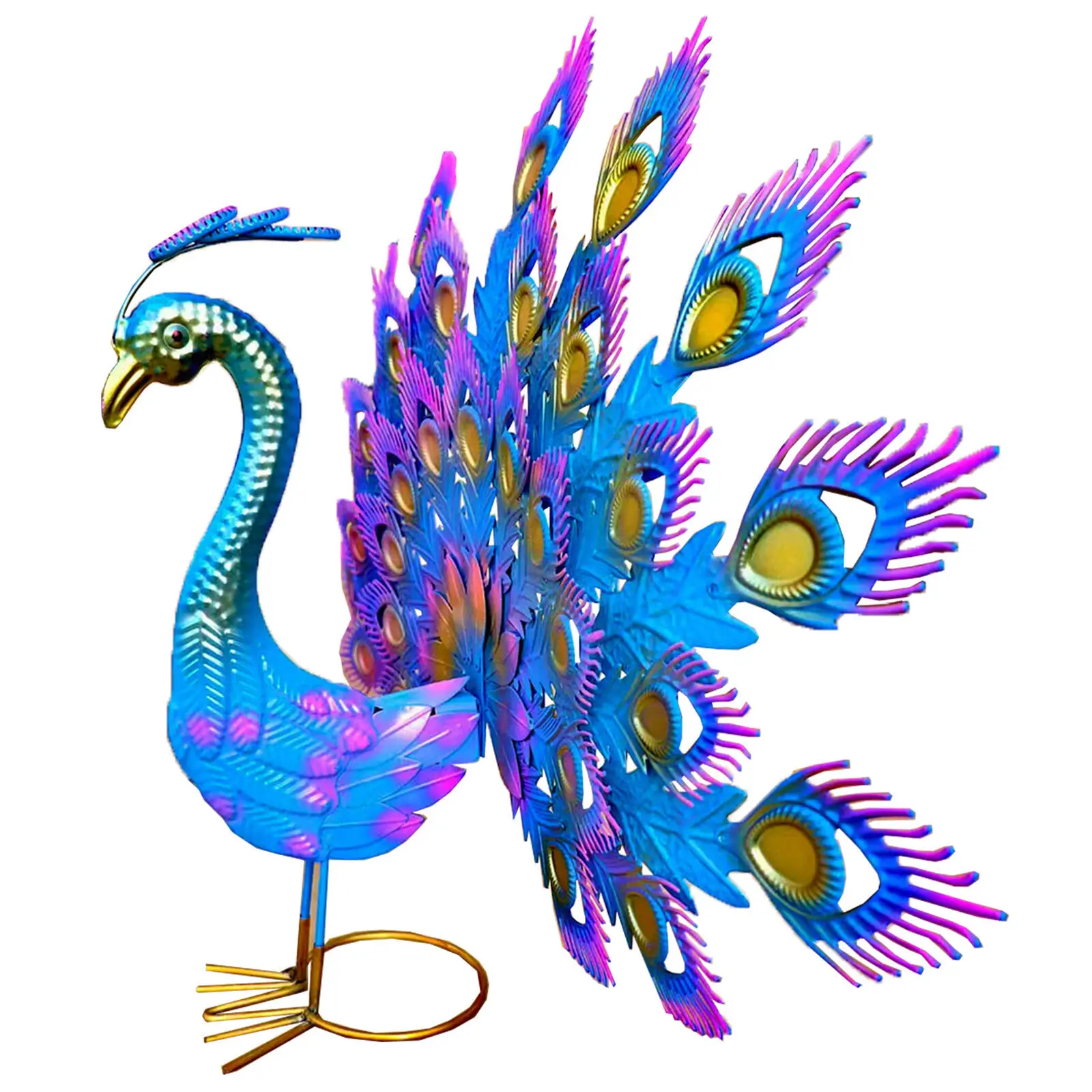 Wrought iron peacock ornament garden decoration