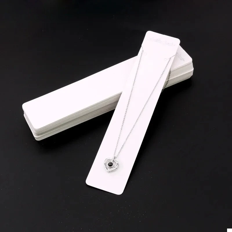 20/40/60 pieces -19x4cm white rectangular necklace card packaging display jewelry storage DIY handmade paper card.