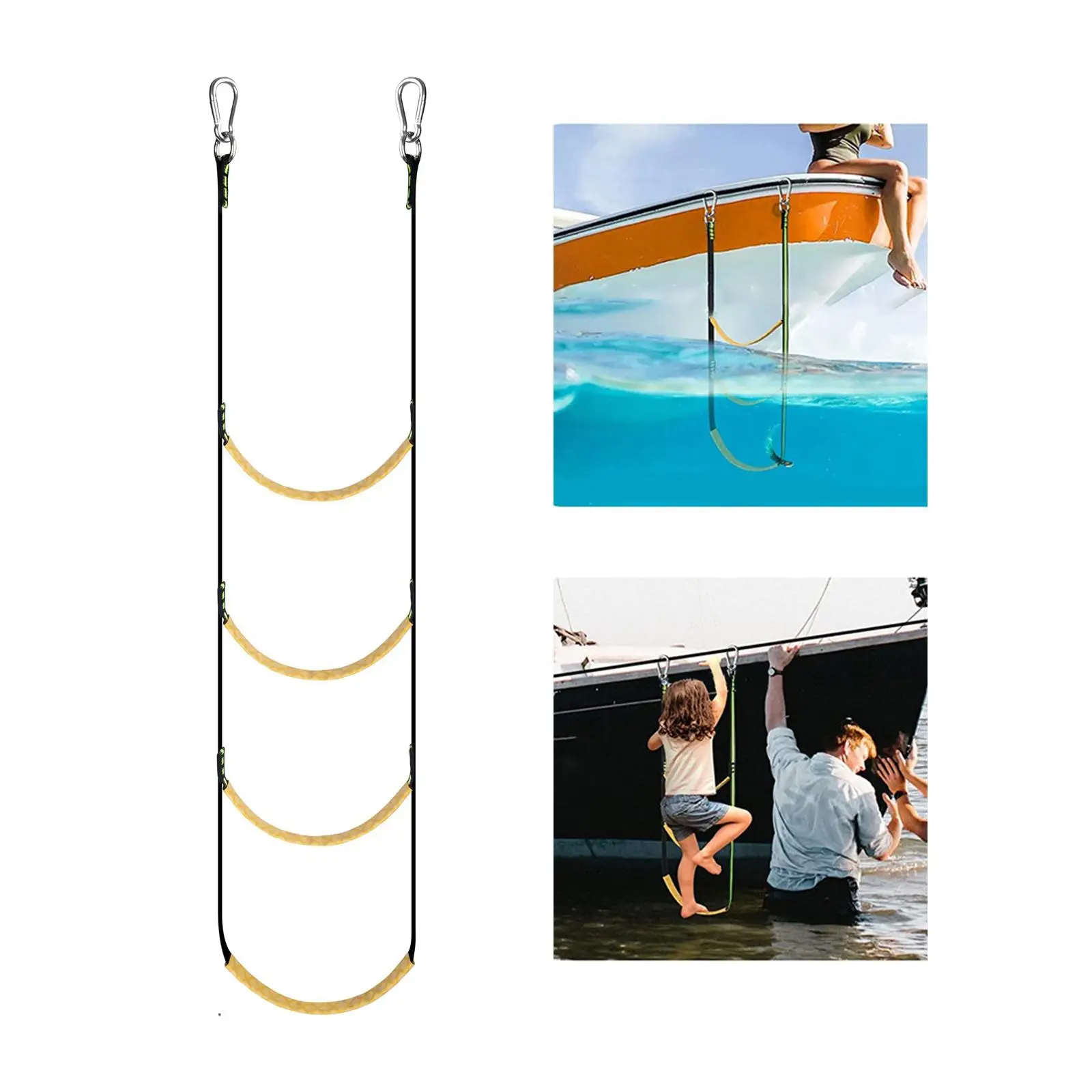 Échelle portable à quatre cordes pour bateau, extension d'échelle de UL, échelle pliante de bateau d'assistance, échelle de natation pour voilier, kayak, canoë