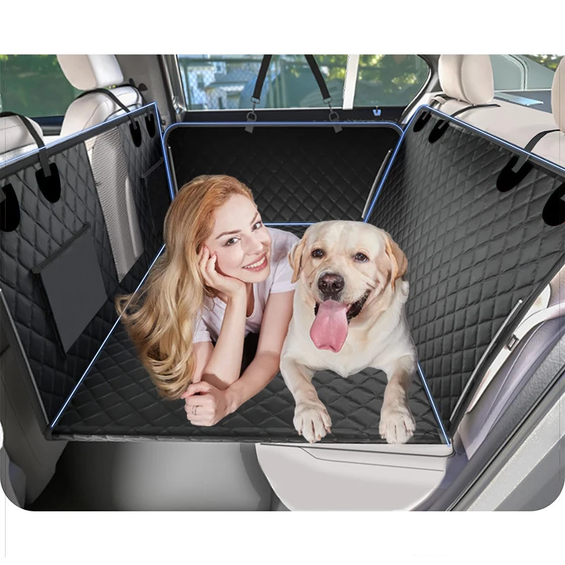 Extensor de asiento trasero de mascota grande, Protector de asiento trasero de coche, hamaca de perro, cubierta de asiento de coche, parte inferior dura para viajes, nuevo diseño