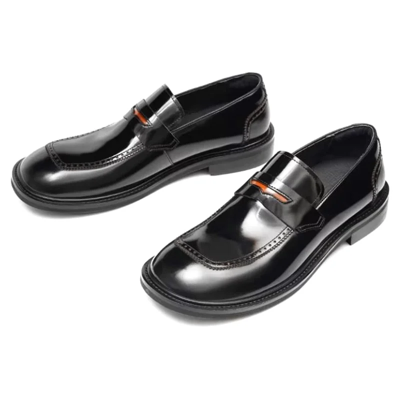 Luxury Men Penny Loafers First-layer Cowhide Slip-on Business Casual Leather Shoes For Men Dress Shoes Male Driving Loafers