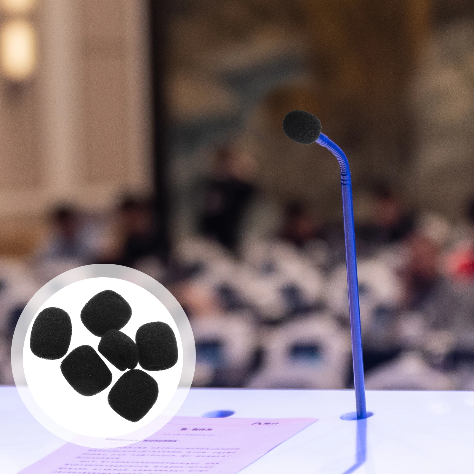 

6 Pcs Small Microphone Windshield Headset Windscreen Cover for Lavalier Protector