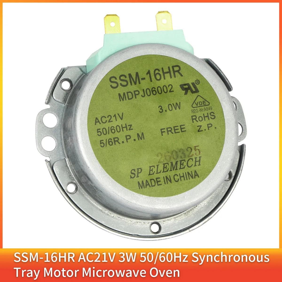 1 Stück SSM-16HR AC21V 3W 50/60Hz Mikro-Drehteller Synchronmotor Mikrowellenofen Zubehör Ersatzteil Kernkupplung