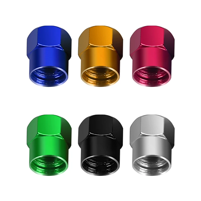 4pcs/Lot Colorful Car Tire Hexagonal Valve Nozzle Cap Stainless Steel For Ford Fiesta EcoSport Ranger Mondeo Mustang FOCUS 2 3 4