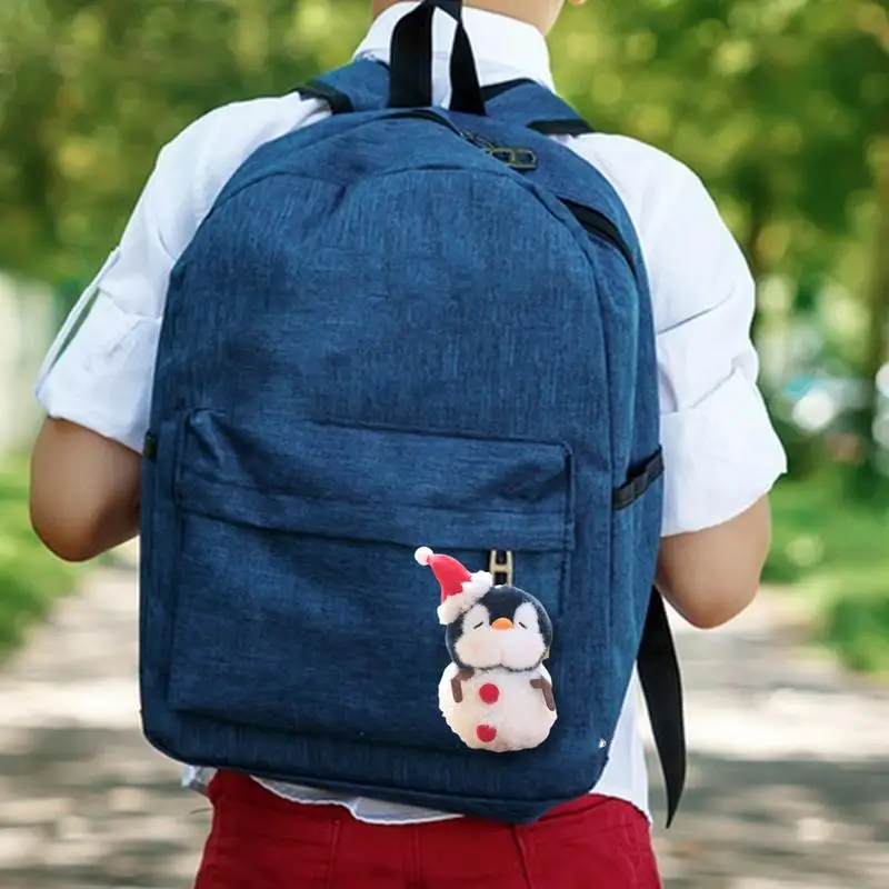 Pinguim de pelúcia pingente chaveiro pinguim dos desenhos animados pingente de pelúcia detalhe requintado design de pelúcia chaveiro para sacos móveis