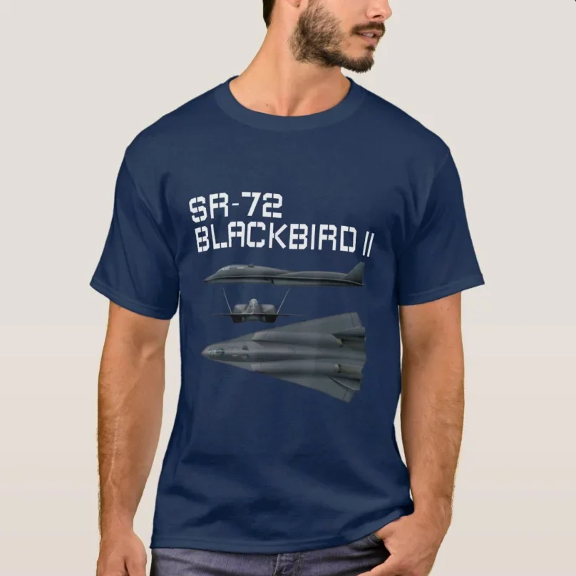 American SR-72 Blackbird II Hypersonic Demonstrator Aircraft T-Shirt 100% Cotton O-Neck Summer Short Sleeve Casual Mens T-shirt