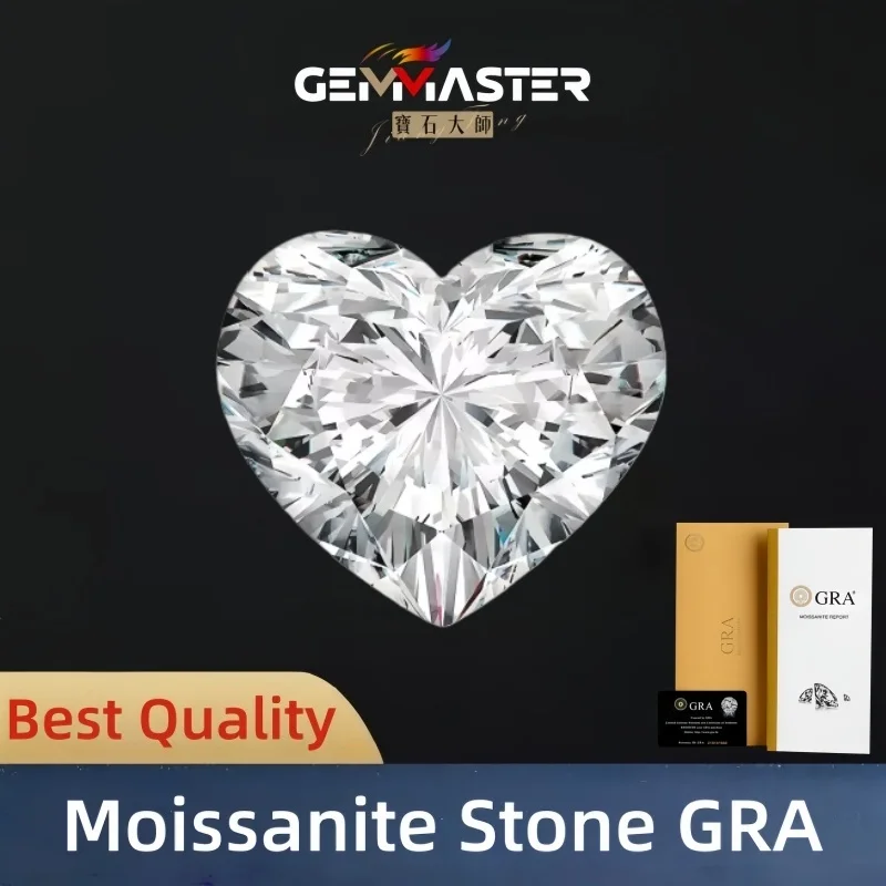 

Heart Cut Moissanite Stones D VVS 3EX 0.5ct 1ct 3ct 5ct with GRA Certificate Synthetic Diamond Loose Moissanite Stones