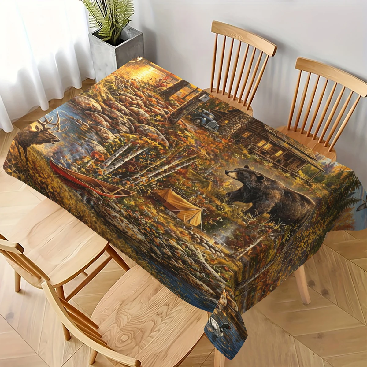 Tischdecke aus Polyester mit Sonnenblumen- und Mandala-Muster – stilvolle Esstischdecke, charmante Tischdekoration für Zuhause und Partys