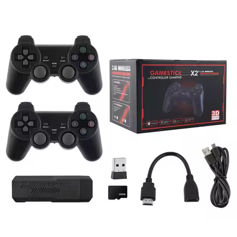 Classic Video Game Console X2 Plus 256GB Gaming Stick 4K HD Wireless Controller 30000 Games 50 Simulator Suitable for PS1/N64/DC