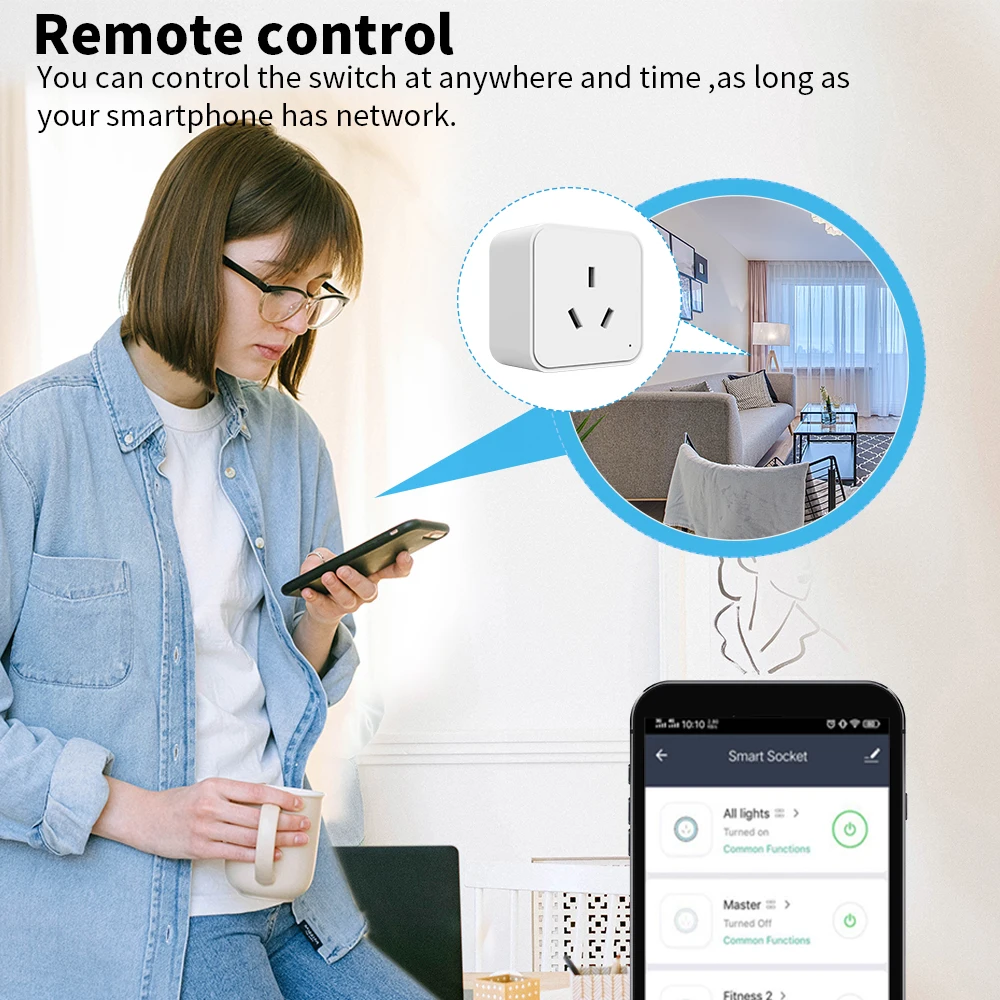 Tuya Zigbee Smart Socket AU Plug Smartlife App Wireless Remote Control Power Output Power Monitoring Timing Work with Aleax