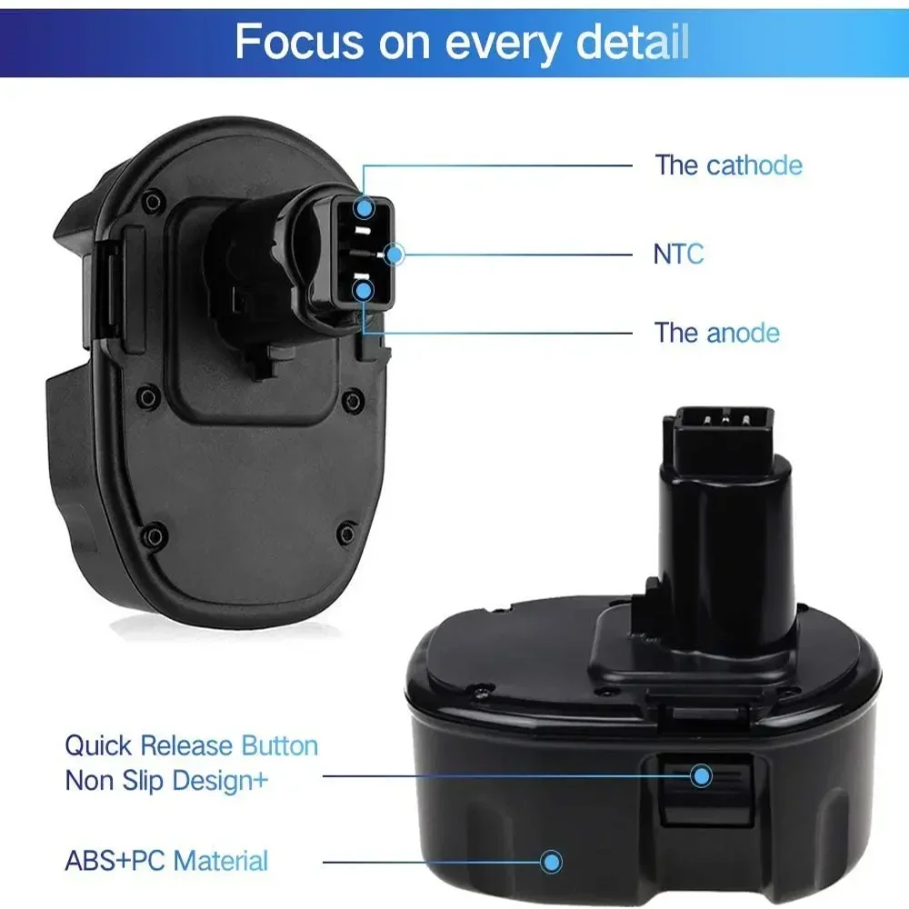 14.4 فولت ديوالت Ni-MH استبدال البطارية 6800/9800 مللي أمبير ل 14.4 فولت DC9091 DC9094 DW9091 DE9091 DE9092 14.4 فولت أدوات كهربائية لاسلكية #3