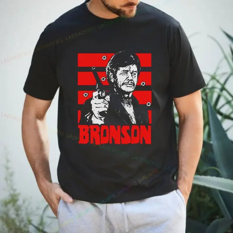 New Black Death Wish T-shirt Charles Bronson Michael Winner Movie Tee Vigilante Oversized short-sleeved shirt top