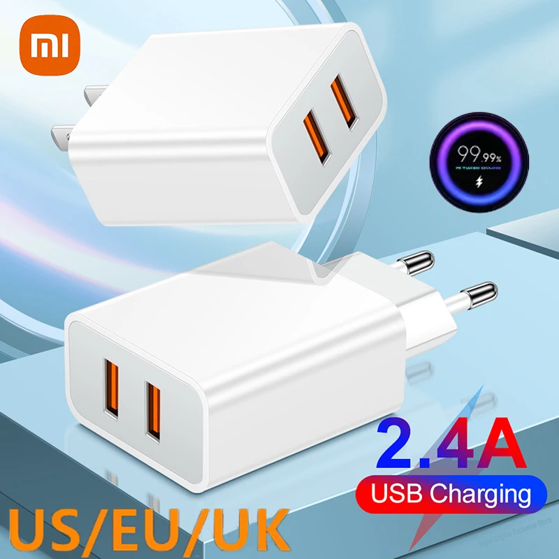 Xiaomi Fast Charger 2 USB 2.4A QC3.0 Fast GaN Travel Chargers Fast Charging EU/US/UK Plug For Samsung Huawei Xiaomi OPPQ