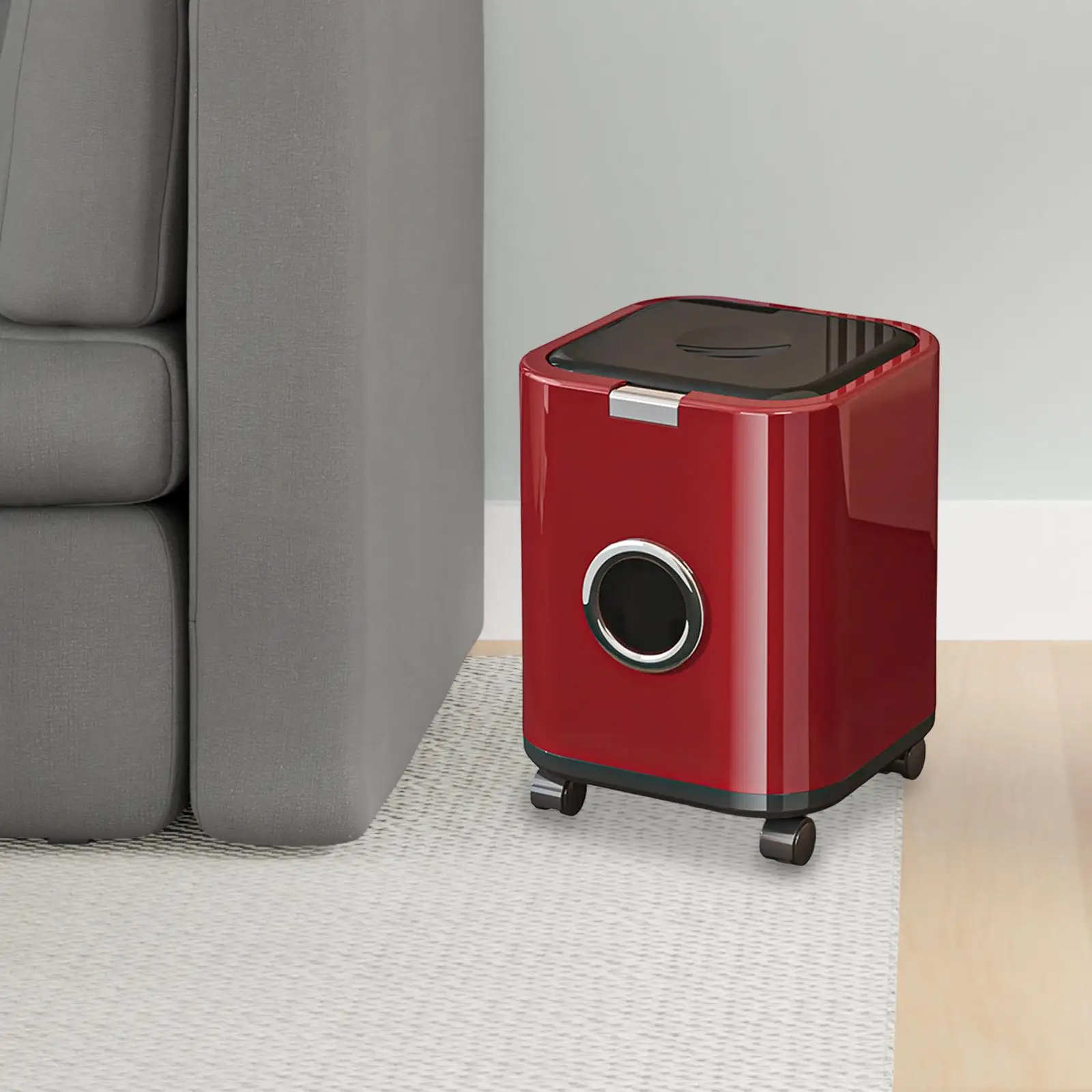 سلة المهملات سطل القمامة مع عجلات عالمية مزبلة الزخرفية 12L سلة المهملات سلة المهملات للزينة المنزل مكتب الحمام RV