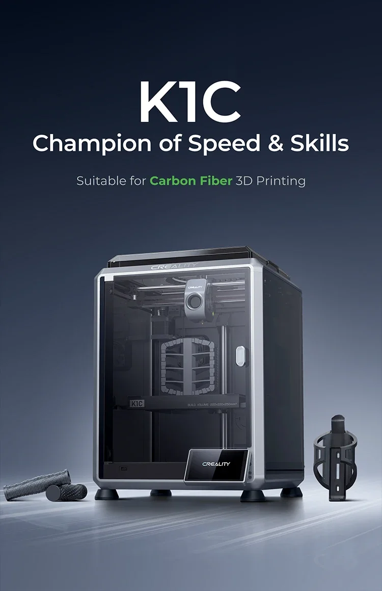 Creality K1C 3D Printer 600mm/s Auto Leveling Robust Direct Extruder Tri-High Speed Printing Upgrade K1 with AI Camera Printer view 2