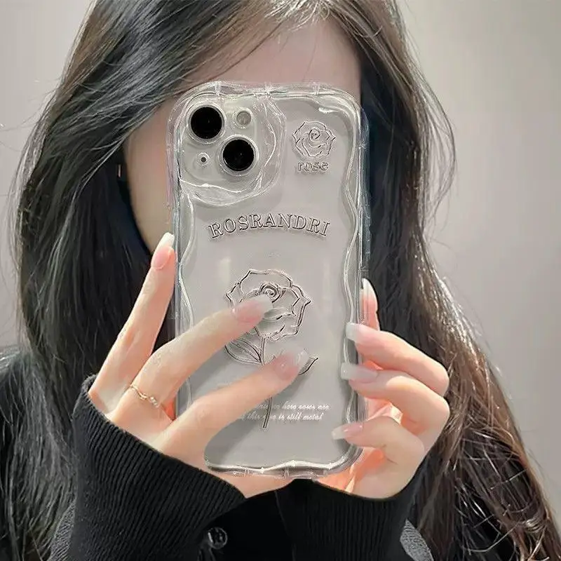 Case For Samsung Galaxy S24 S23 Ultra S20 FE S21 S22 Plus A55 A35 A15 A54 A34 A52 A53 A14 A23 A24 A05 A05S Cover Flower Lines