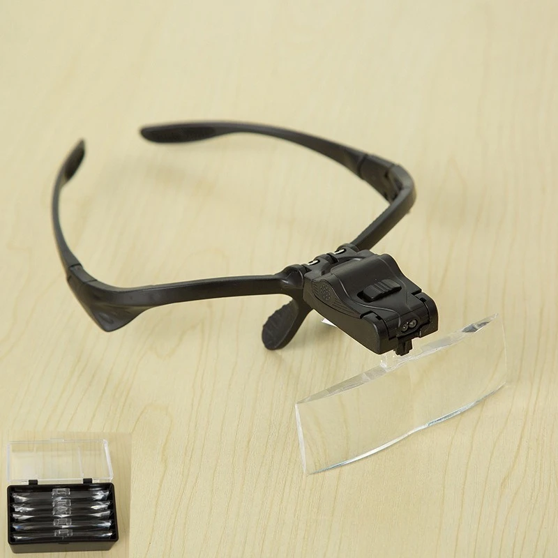 

1.0/1.5/2.0/2.5/3.5X Magnifier Headband Magnifying Glass with Light Eye Repair Magnifier 2 LED Glasses Loupe Optical Lens