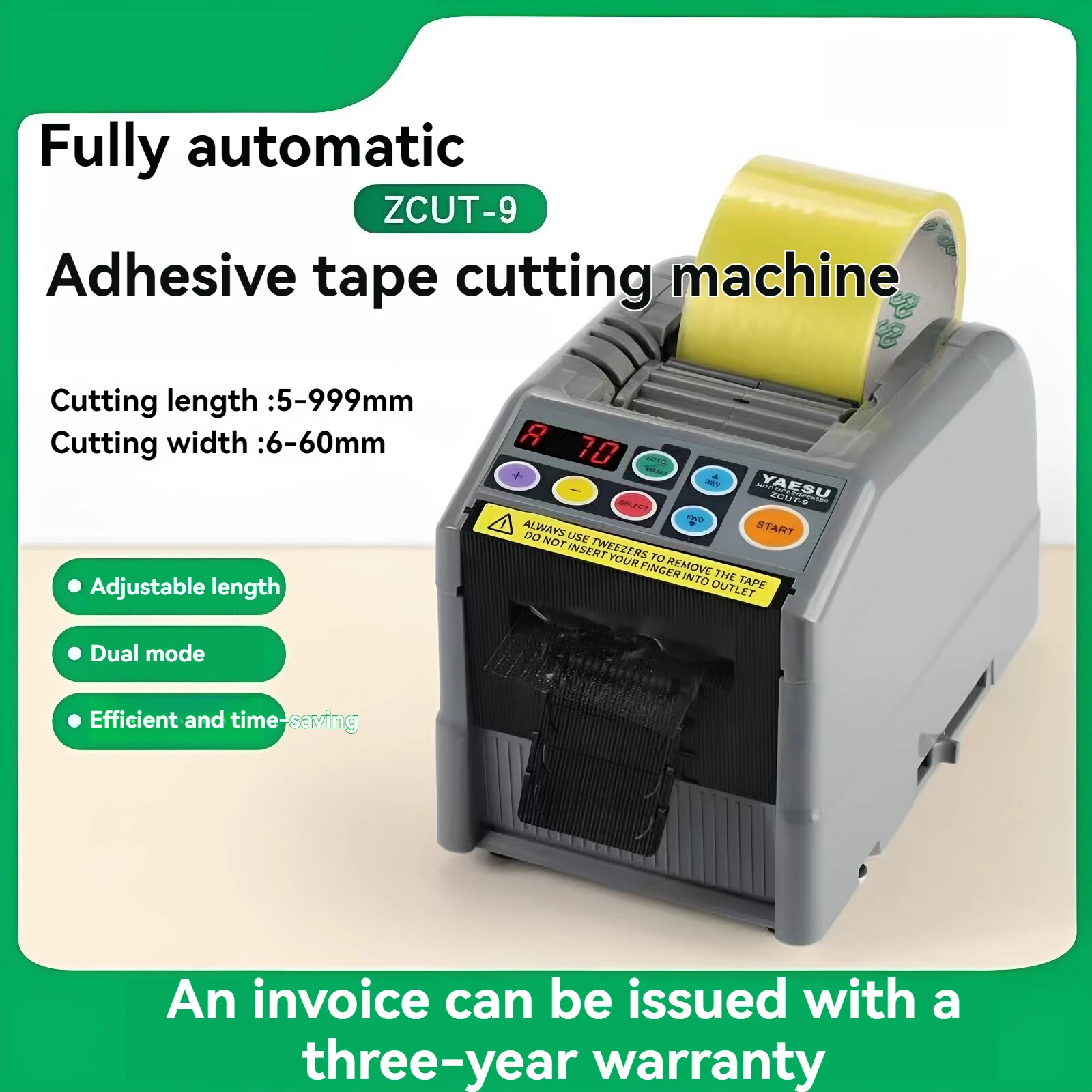 Automatic Tape Dispenser Intelligent Adhesive Tape Double Sided Cutter Zcut-9 Tape for Packaging Tape Dispenser