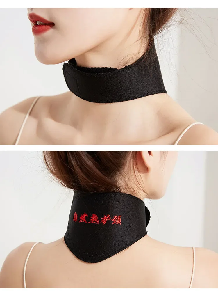 1 قطعة منصات التدفئة الذاتية قابل للتعديل المغناطيس عنق الرحم الرعاية طوق الأشعة تحت الحمراء البعيدة الرقبة الاسترخاء المغناطيسي شريط حول ياقة الملابس
