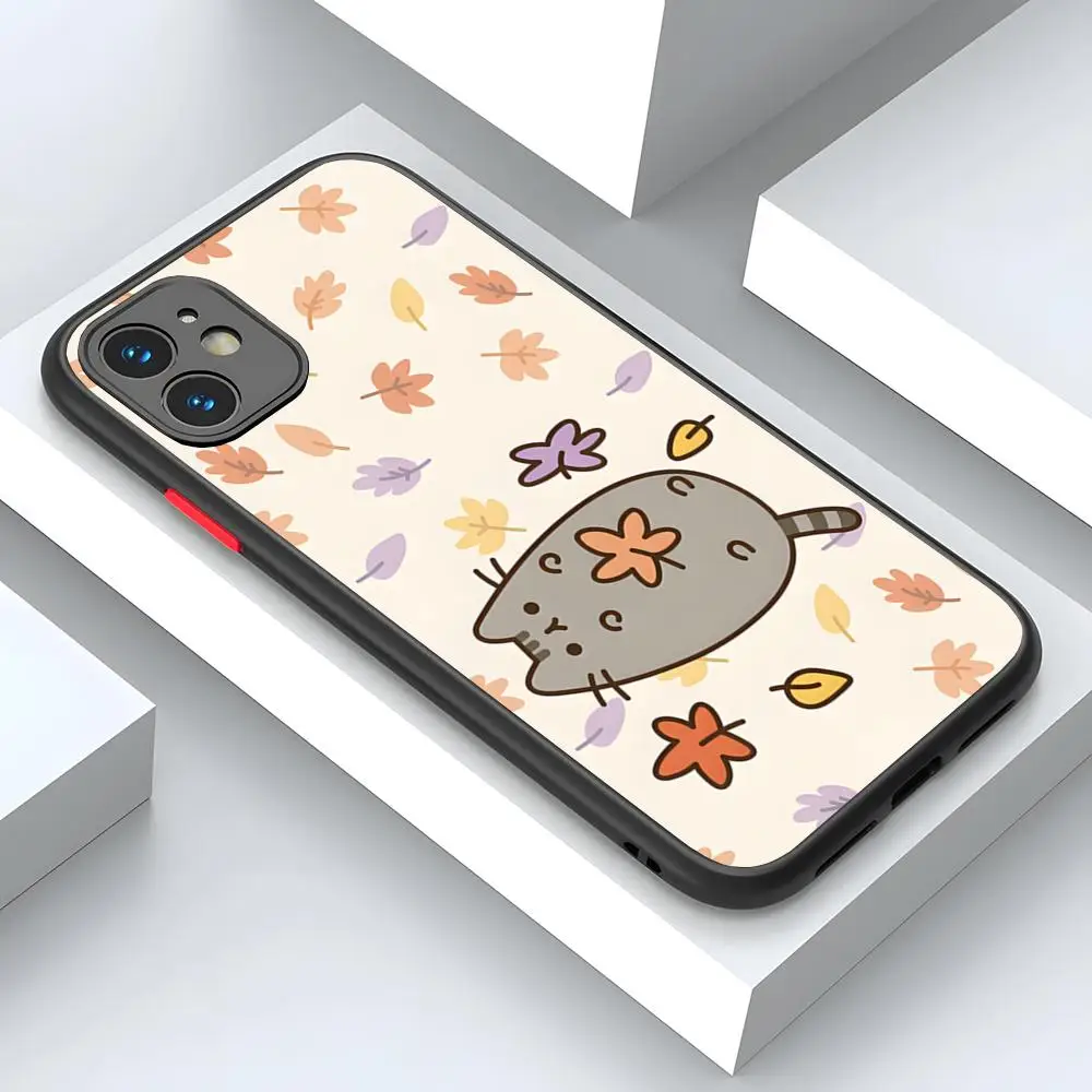 Чехол для телефона Funny Pusheens Cat, матовая прозрачная задняя панель для IPhone 15 16 Pro Max X XR XS 14, 13, 12, 11 Plus, чехол