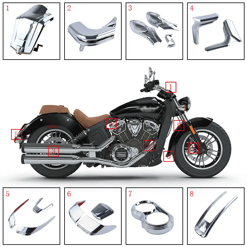 Motocykl dla Indian Scouts Sixty 2015-2023 akcesoria dekoracyjna naklejka Instrument Fairing tylna przednia część błotnika