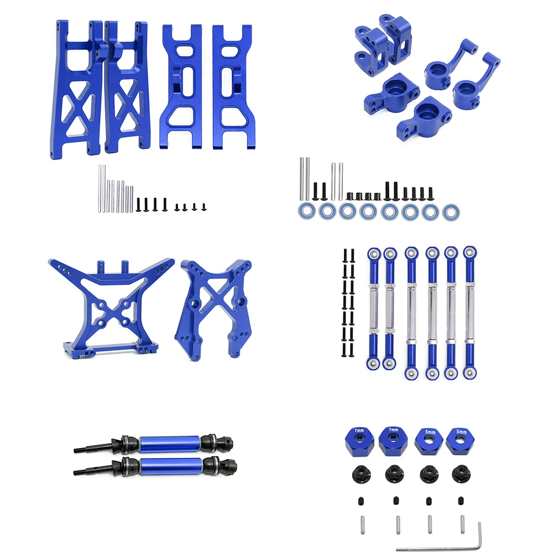 

Metal Upgrade Accessories Kit for 1/10 ECX 2WD Series Ruckus Torment Brutus Circuit RC Car Upgrades Parts,Blue