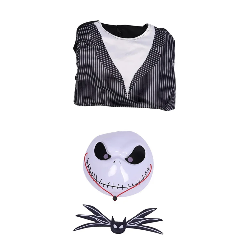 เด็กแจ็ค Skellington เครื่องแต่งกายเด็ก Nightmare Before Christmas แจ็ค Skellington คอสเพลย์เด็กชุดบอดี้สูทเสื้อผ้าฮาโลวีน