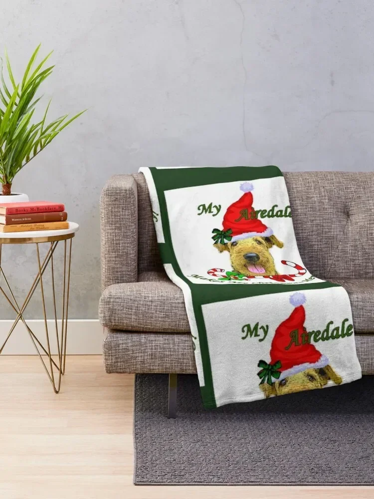 Airedale Terrier Christmas Gifts Throw Blanket Polar Softest Blankets