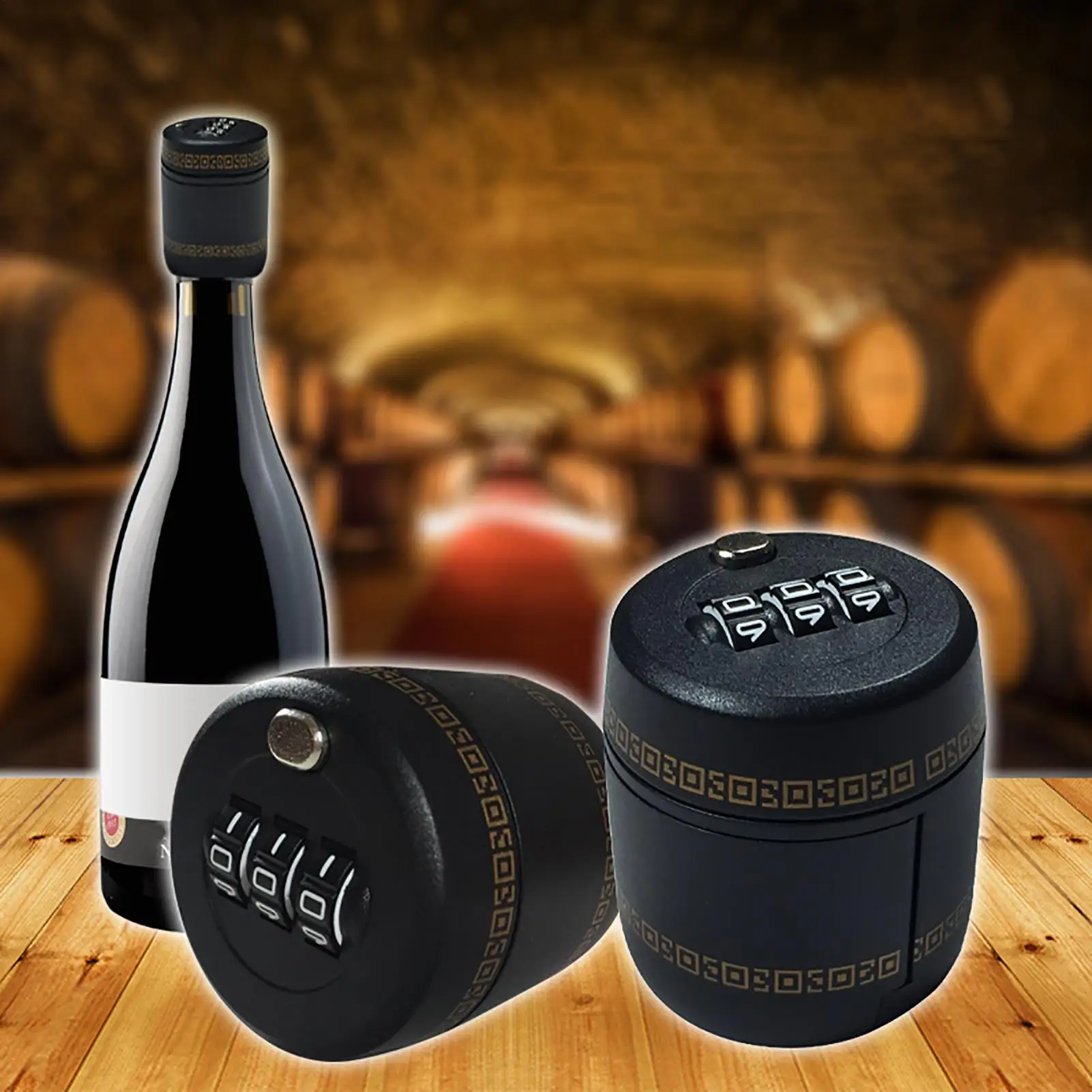 Combination Lock for Wine Bottle, Reusable Bottle Stopper Password Code Lock, Security Drink Bottle Lock for Party Gift Home