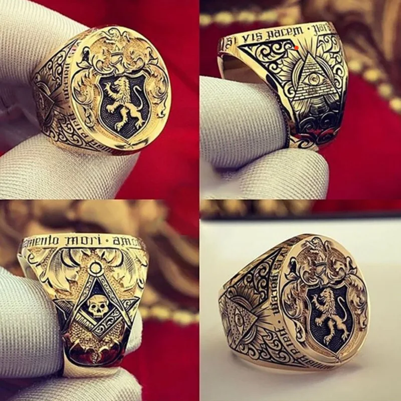 S925 Sterling Silver Ring New Lion Engraving Seal Expensive Family Engagement Wedding Anniversary Gift Male
