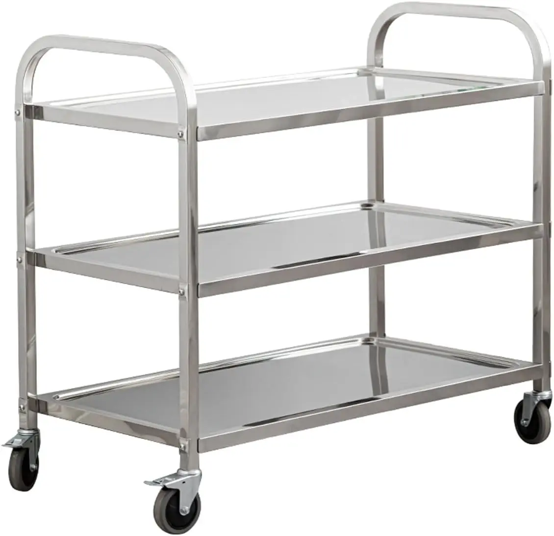 

Stainless Steel Utility Cart 37"x20"x37" 3-Tier Large Heavy Duty Industrial Serving cart with 360°Rotation Wheels Kitchen Island