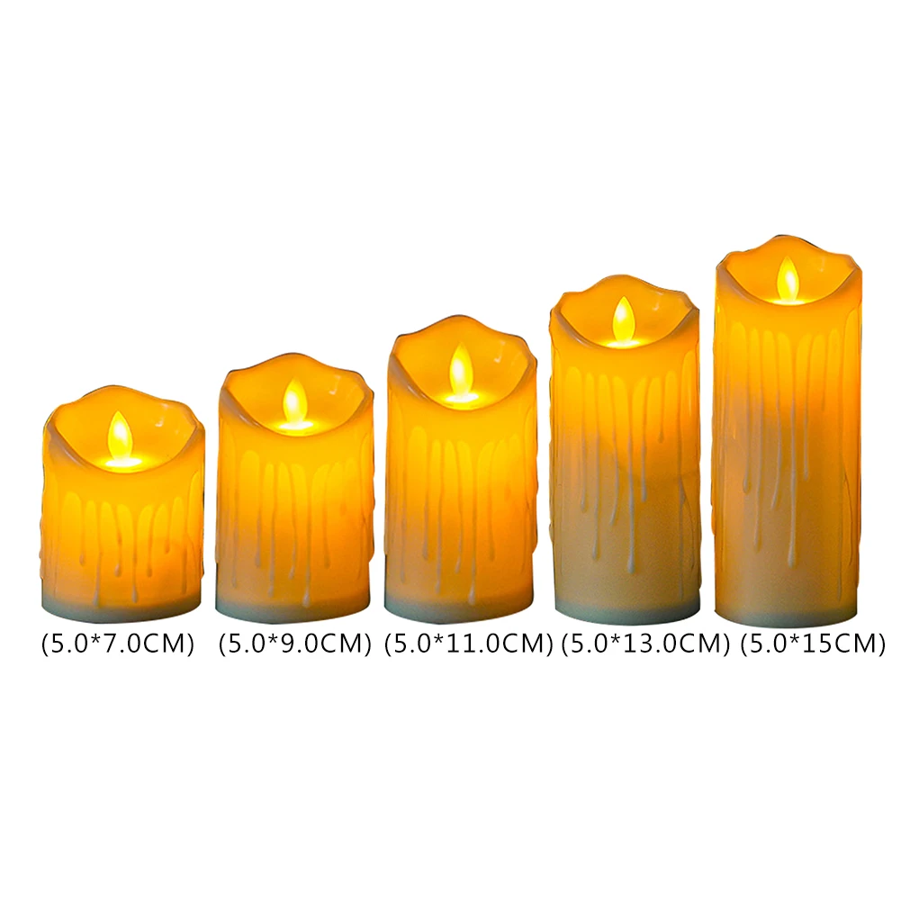 Battery Operated Flickering Light PP 5cm Flameless LED Tealight Simulation Flickering Pillar Candles Home Decoration for Wedding