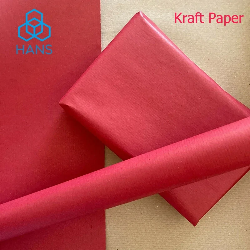 KRAFT GIFT PAPER Red CRAFT ART Wrap Packing Material Flower Wrapping Kraft Painting Stationery Paper Sheet Colored Cardboard