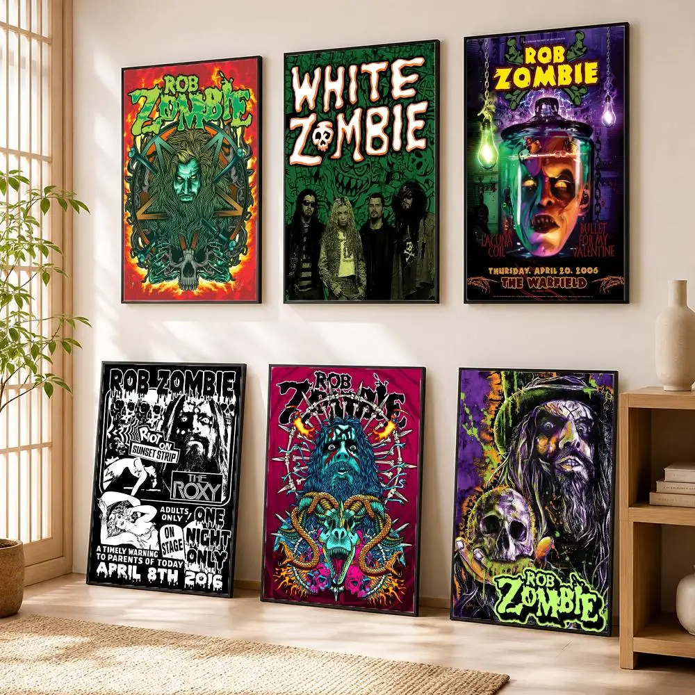 R-Rob Band Zombie Art Poster Modern Home Living Bedroom Bar Hallway Waterproof Wall Art Aesthetic Decor