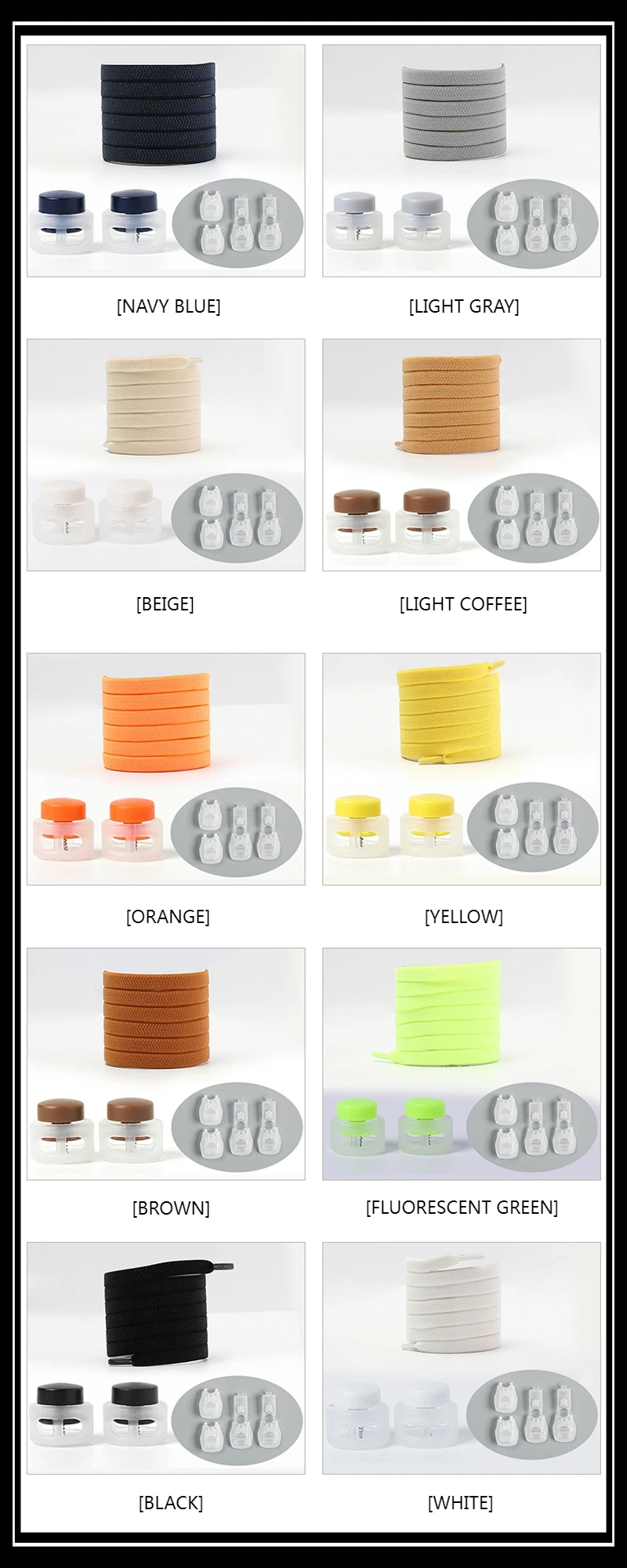 1 Paar elastische Schnürsenkel, flache Schnürsenkel mit Druckknopfverschluss, ohne Krawatten, einfach zu installieren, schnell anzuziehen und zu entfernen, Lazy Shoes Lace – Detail 10